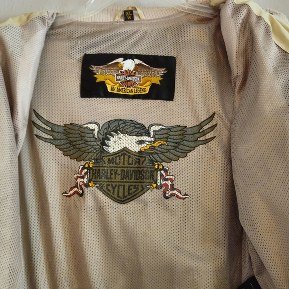 Harley-Davidson Womens Beige Bomber Style Riding Jacket Size XL - Picture 9 of 13